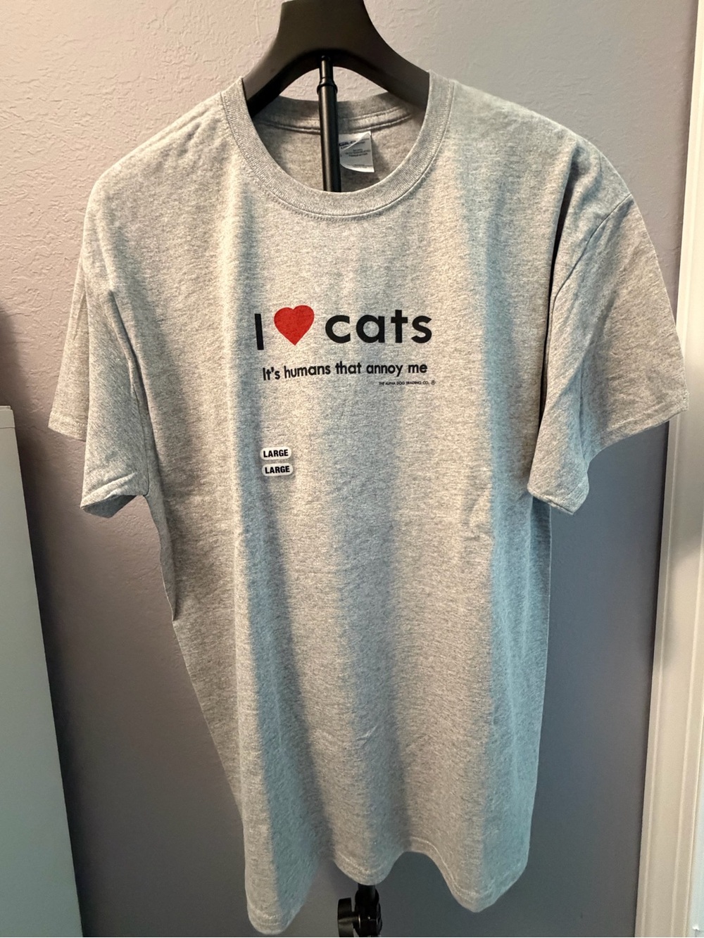 I ❤️ Cats Gray Graphic Tee - Pet Lovers Shirt